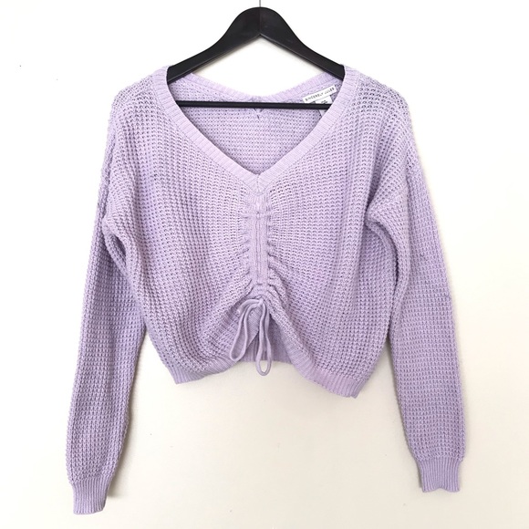 Sincerely Jules Light Purple Cropped Knit Sweater - Picture 1 of 9